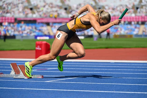 BIRMINGHAM, GREAT BRITAIN - August 15: Jolina Ernst (Germany) during the 4x100 metres relay heat race during the European Athletics Championships 2026 at Alexander Stadium in Birmingham, Great Britain (Photo by Sven Beyrich Sports Press Photo)  Copyright: xSvenxBeyrich SportsxPressxPhotox Sportspressphoto_SPR206965
