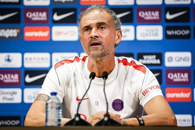 August 15, 2026, Poissy, France, France: Luis ENRIQUE of PSG during a Paris Saint-Germain press conference, PK, Pressekonferenz at Campus PSG on August 15, 2026 in Poissy near Paris, France. Poissy France - ZUMAm308 20260815_zsp_m308_022 Copyright: xMatthieuxMirvillex