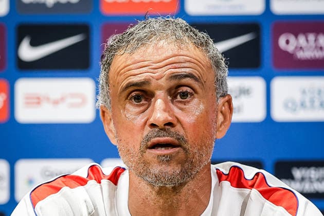 August 15, 2026, Poissy, France, France: Luis ENRIQUE of PSG during a Paris Saint-Germain press conference, PK, Pressekonferenz at Campus PSG on August 15, 2026 in Poissy near Paris, France. Poissy France - ZUMAm308 20260815_zsp_m308_023 Copyright: xMatthieuxMirvillex