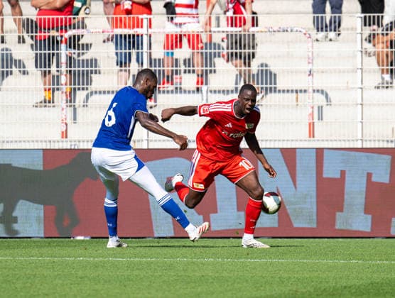 Fußball, Herren, Saison 2026 2027, Testspiel, 1. FC Union Berlin - Ipswich Town, v. l. Issa Diop (Ipswich), Ilyas Ansah (1. FC Union Berlin), 15.08.2026, *** Soccer, Men s, 2026–2027 Season, Friendly Match, 1. FC Union Berlin vs. Ipswich Town, from left: Issa Diop (Ipswich), Ilyas Ansah (1. FC Union Berlin), August 15, 2026, Copyright: xSebastianxRäppold MatthiasxKochx