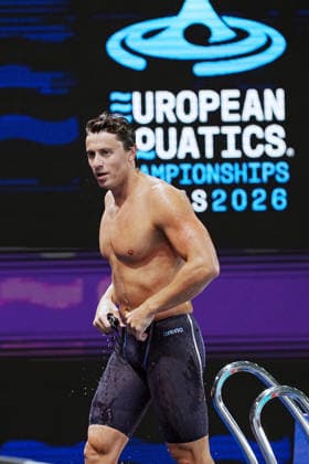 NicolÃ² Martinenghi from Italy at the Swimming European Aquatics Championships Paris 2026, Paris, August 15, 2026 .  Copyright: xGianxMattiaxD Alberto LaPressex