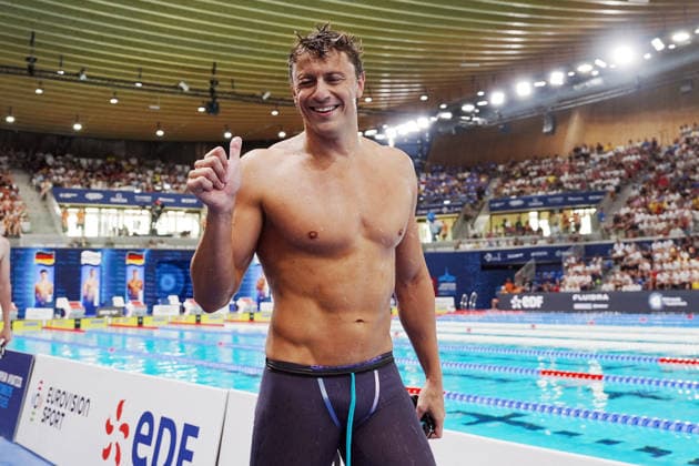 NicolÃ² Martinenghi from Italy at the Swimming European Aquatics Championships Paris 2026, Paris, August 15, 2026 .  Copyright: xGianxMattiaxD Alberto LaPressex