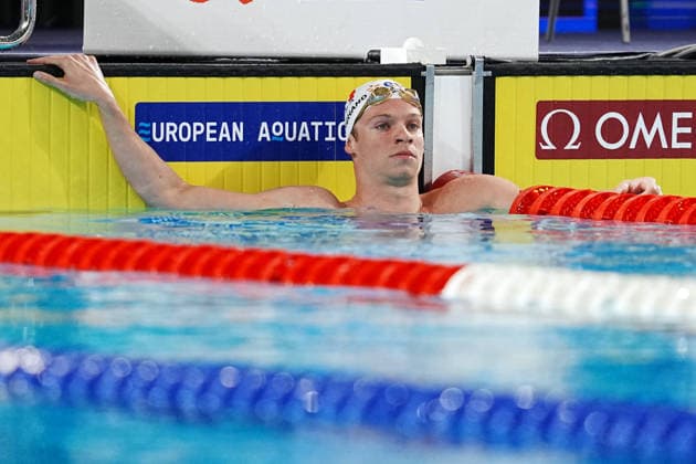 Leon Marchand from Italy at the Swimming European Aquatics Championships Paris 2026, Paris, August 15, 2026 .  Copyright: xGianxMattiaxD Alberto LaPressex