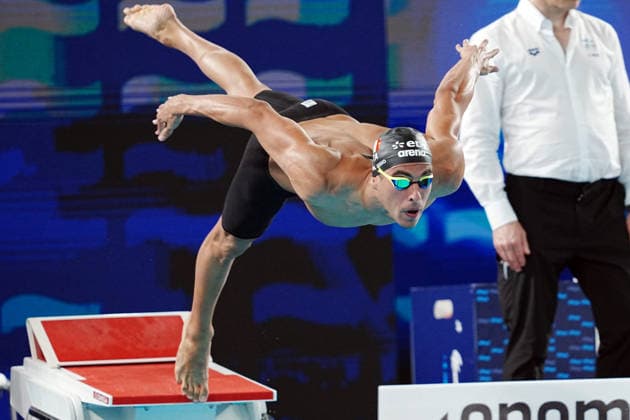 Carlos D Ambrosio from Italy at the Swimming European Aquatics Championships Paris 2026, Paris, August 15, 2026 .  Copyright: xGianxMattiaxD Alberto LaPressex