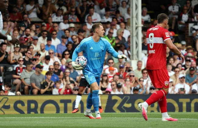 15.08.26 Fulham FC - VfB Stuttgart England, London, 15.08.2026, Fussball, Bundesliga, Saison 2026 2027, Testspiel, Fulham FC - VfB Stuttgart: Bernd Leno (FC Fulham). *** August 15, 2026: Fulham FC vs. VfB Stuttgart, England, London, August 15, 2026, Soccer, Bundesliga, 2026–2027 Season, Friendly Match, Fulham FC vs. VfB Stuttgart, Bernd Leno, Fulham FC