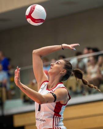 VOLLEYBALL - AUT vs GER, test match VIENNA,AUSTRIA,15.AUG.26 - VOLLEYBALL - OEVV international test match, ladies, Austria vs Germany. Image shows Aida Korman-Mehic (AUT).  GEPAxpictures xGabrielxLopez