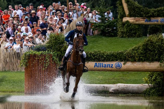 260815 Axel Lindberg of Finland with horse Quelle Bonne compete in the Eventing Cross-Country during day 5 of the 2026 FEI World Championships on August 15, 2026 in Aachen. Photo: Emma Wallskog BILDBYRAN kod EW EW0685 ridsport equestrian rid-vm 2026 2026 fei world championships bbeng ridsport-vm fälttävlan eventing terrängritt terräng *** August 15, 2026: Axel Lindberg of Finland, riding Quelle Bonne, competes in the Eventing Cross Country on Day 5 of the 2026 FEI World Championships on August 15, 2026 in Aachen. Photo by Emma Wallskog. BILDBYRAN code EW EW0685 equestrian sports riding 2026 World Championships 2026 FEI World Championships BBENG equestrian sports World Championships eventing cross-country  Copyright: EMMAxWALLSKOG BB260815EW087