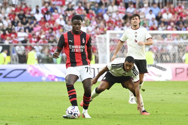 IPA87506736 - Alphadjo Cisse (Milan) during the friendly match between Manchester United, ManU and AC Milan at the Arena Tarczy?ski in Wroc?aw, Poland, on August 15, 2026  Copyright: xMichalxDubiel IPAxSportx xx 87506736