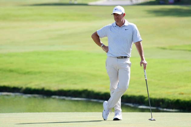 MEMPHIS, TN - AUGUST 15: Rory Mcllroy of Northern Ireland looks down as he waits to putt on No. 11 during the third round of the FedEx St. Jude Championship, August 15, 2026, at TPC Southwind in Memphis, Tennessee. (Photo by Matthew Maxey Icon Sportswire) GOLF: AUG 15 PGA, Golf Herren FedEx St. Jude Championship EDITORIAL USE ONLY Icon260815007