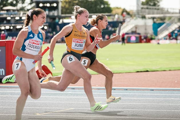 Sophia Junk (LG Rhein-Wied, 4x100m Staffel Frauen), GBR, Leichtathletik, Athletics, European Athletics Championships 2026, Leichtathletik Europameisterschaft 2026, Birmingham 2026, 09.08.2026, GBR, Leichtathletik, Athletics, European Athletics Championships 2026, Leichtathletik Europameisterschaft 2026, Birmingham 2026, 09.08.2026 Birmingham *** Sophia Junk, LG Rhein Wied, Women s 4x100m Relay, GBR, Track and Field, Athletics, 2026 European Athletics Championships, 2026 European Track and Field Championships, Birmingham 2026, August 9, 2026, GBR, Track and Field, Athletics, 2026 European Athletics Championships, 2026 European Track and Field Championships, Birmingham 2026, August 9, 2026, Birmingham Copyright: xStefanxMayerx EP_SMR