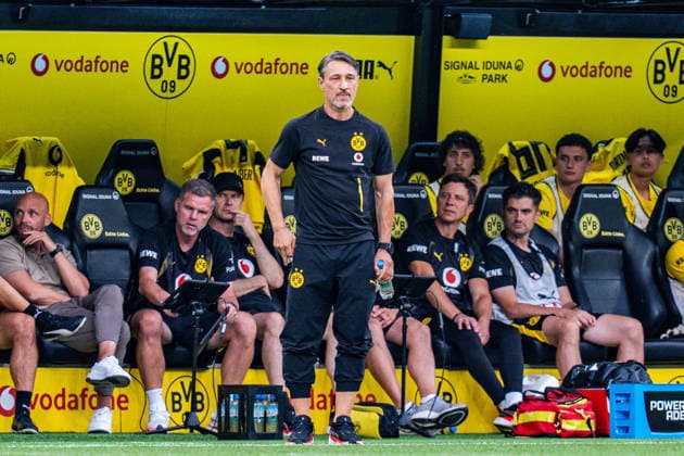 Testspiel, Bundesliga Serie A, Borussia Dortmund vs. AS Rom, 15.08.2026 im Signal Iduna Park Niko Kovac Ole Book *** Exhibition Match, Bundesliga Serie A, Borussia Dortmund vs. AS Roma, August 15, 2026, at Signal Iduna Park; Niko Kovac, Ole Book Copyright: xBahhoxKarax