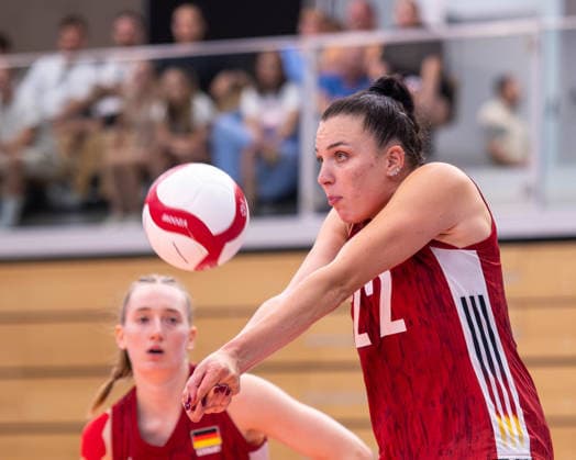 VOLLEYBALL - AUT vs GER, test match VIENNA,AUSTRIA,15.AUG.26 - VOLLEYBALL - OEVV international test match, ladies, Austria vs Germany. Image shows Jane Henke (GER).  GEPAxpictures xGabrielxLopez