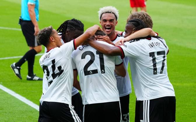 Timothy Castagne of Fulham celebrates scoring the opening goal Fulham v Stuttgart, Pre Season Friendly, Football, Craven Cottage, London, UK - 15 Aug 2026London Craven Cottage United Kingdom EDITORIAL USE ONLY No use with unauthorised audio, video, data, fixture lists, club league logos or live services. Online in-match use limited to 120 images, no video emulation. No use in betting, games or single club league player publications.  Copyright: xJavierxGarcia Shutterstockx 17070137ar