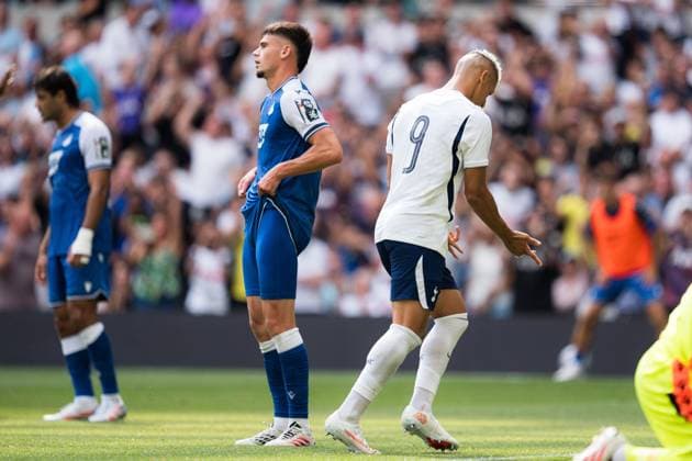 Richarlison of Tottenham Hotspur celebrates scoring his teams first goal Tottenham Hotspur vs Hoffenheim, Club Friendlies, Tottenham Hotspur Stadium, London, UK - 15 Aug 2026London Tottenham Hotspur Stadium United Kingdom  Copyright: xWiredxPhotos Shutterstockx 17084203co