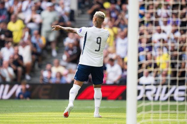 Richarlison of Tottenham Hotspur celebrates scoring his teams first goal Tottenham Hotspur vs Hoffenheim, Club Friendlies, Tottenham Hotspur Stadium, London, UK - 15 Aug 2026London Tottenham Hotspur Stadium United Kingdom  Copyright: xWiredxPhotos Shutterstockx 17084203cp
