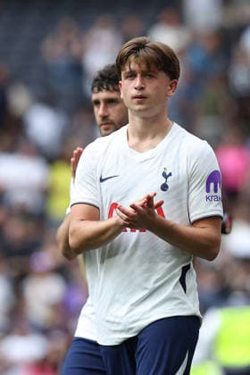 RECORD DATE NOT STATED 15th August 2026; Tottenham Hotspur Stadium, London, England; Friendly Football, Tottenham Hotspur versus TSG Hoffenheim; Mikey Moore of Tottenham Hotspur after the match KatiexChan