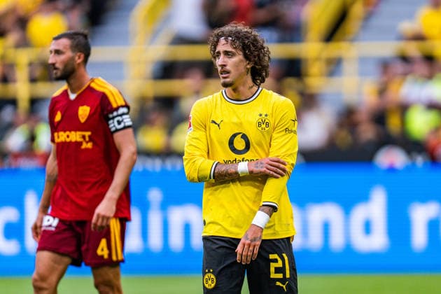 Testspiel, Bundesliga Serie A, Borussia Dortmund vs. AS Rom, 15.08.2026 im Signal Iduna Park Fabio Silva *** Friendly Match, Bundesliga Serie A, Borussia Dortmund vs. AS Roma, August 15, 2026, at Signal Iduna Park, Fabio Silva Copyright: xBahhoxKarax