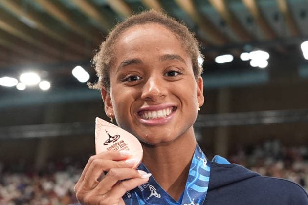 bronze medal Sara Curtis from Italy Women s 50m Freestyle Final at the Swimming European Aquatics Championships Paris 2026, Paris, August 15, 2026  Copyright: xGianxMattiaxD Alberto LaPressex