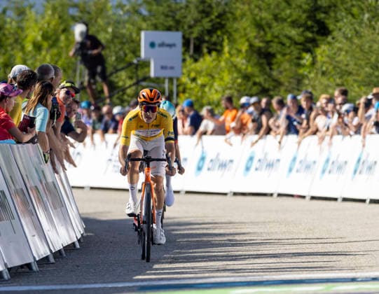 Czech Tour cycling race, Stage 3, at Dlouhe strane, Loucna nad Desnou, Czech Republic, on August 15, 2026. Stage winner Andrew August of Netcompany INEOS team. (CTKxPhoto StanislavxHelona) CTKPhotoP2026081504709  CTKPhotoP2026081504709