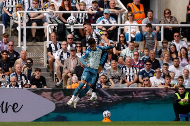Newcastle United v Bayer 04 Leverkusen, Pre-Season Friendly Sven Botman of Newcastle United wins a header during the Newcastle United v Bayer 04 Leverkusen at St. James Park, Newcastle Upon Tyne, England on 15 August 2026 Credit: Craig Cowan Every Second Media Editorial use only. All images are copyright Every Second Media Limited. No images may be reproduced without prior permission. Copyright: xIMAGO EveryxSecondxMediax ESM-2094-0112 CraigxCowanx xEveryxSecondxMediax