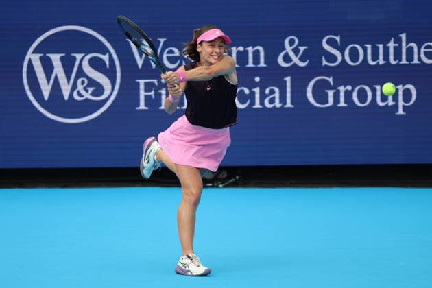 August 15, 2026, Mason, Oh, USA: Cincinnati Open Tennis 2026 - Zeynep Sonmez plays a ball against Amanda Anisimova. ZUMAPress Mason USA - ZUMAn24_ 20260815_zaf_n24_039 Copyright: xWallyxNellx