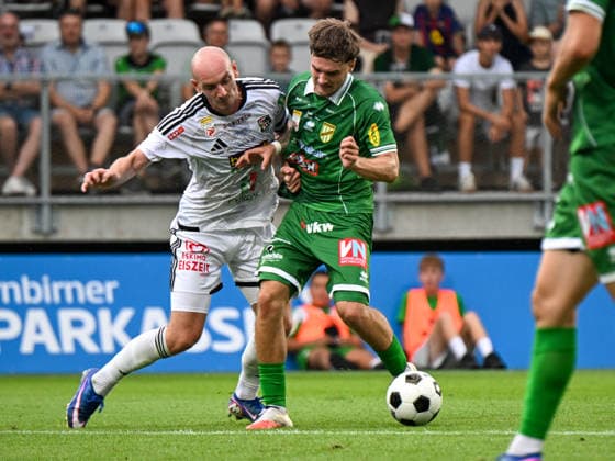 SOCCER - BL, A.Lustenau vs WAC LUSTENAU,AUSTRIA,15.AUG.26 - SOCCER - ADMIRAL Bundesliga, SC Austria Lustenau vs Wolfsberger AC. Image shows Nicolas Wimmer (WAC) and Dominik Weixelbraun (A.Lustenau).  GEPAxpictures xOliverxLerch