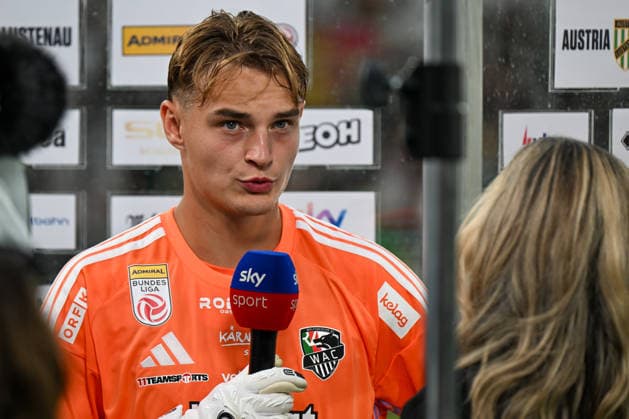 SOCCER - BL, A.Lustenau vs WAC LUSTENAU,AUSTRIA,15.AUG.26 - SOCCER - ADMIRAL Bundesliga, SC Austria Lustenau vs Wolfsberger AC. Image shows Lukas Guetlbauer (WAC) during an interview.  GEPAxpictures xOliverxLerch