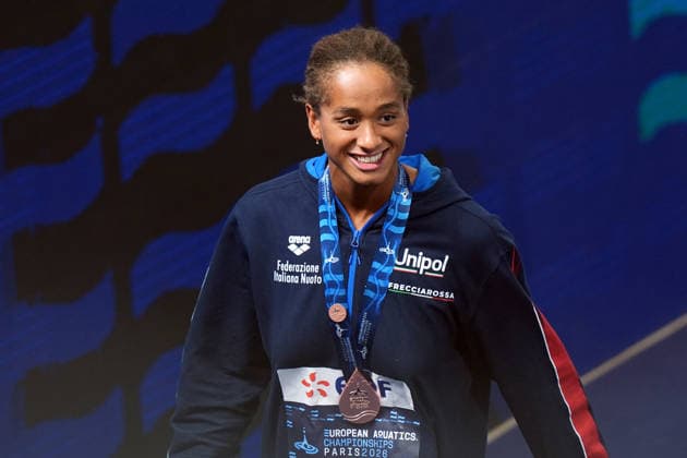 bronze medal Sara Curtis from Italy Women s 50m Freestyle Final at the Swimming European Aquatics Championships Paris 2026, Paris, August 15, 2026 .  Copyright: xDavidexSpada LaPressex