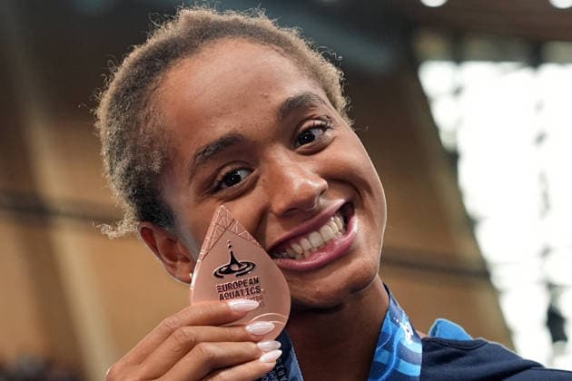 bronze medal Sara Curtis from Italy Women s 50m Freestyle Final at the Swimming European Aquatics Championships Paris 2026, Paris, August 15, 2026  Copyright: xGianxMattiaxD Alberto LaPressex
