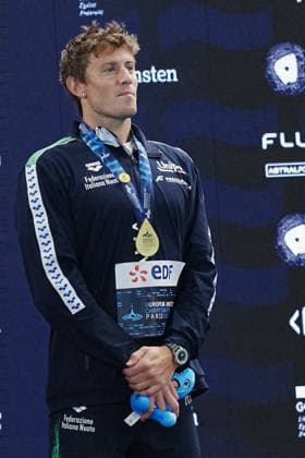 gold medal NicolÃ² Martinenghi from Italy Men s 50m Breaststroke Final at the Swimming European Aquatics Championships Paris 2026, Paris, August 15, 2026 .  Copyright: xGianxMattiaxD Alberto LaPressex