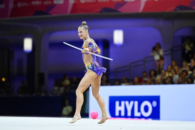 Anja Kosan (Deutschland) Weltmeisterschaften Rhythmische Sportgymnastik - Mehrkampf Gruppe, 15.08.2026 Weltmeisterschaften Rhythmische Sportgymnastik - Mehrkampf Gruppe, 15.08.2026, Frankfurt *** Anja Kosan, Germany, Rhythmic Gymnastics World Championships, Group All-Around, August 15, 2026, Rhythmic Gymnastics World Championships, Group All-Around, August 15, 2026, Frankfurt Copyright: xEibner-Pressefoto xHoepnerx EP_PHR