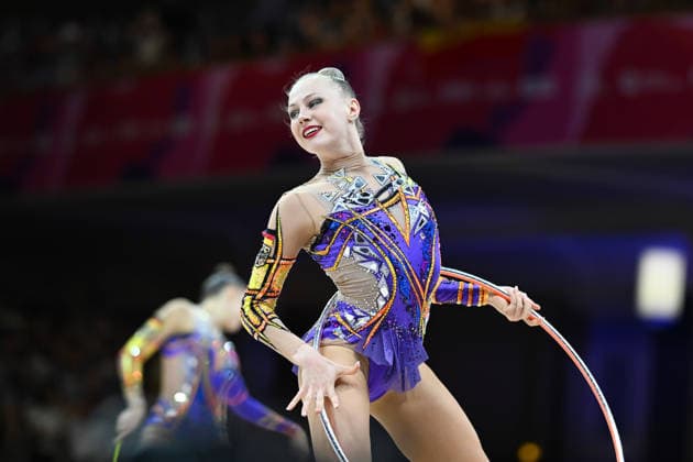 Alina Ott (Deutschland) Weltmeisterschaften Rhythmische Sportgymnastik - Mehrkampf Gruppe, 15.08.2026 Weltmeisterschaften Rhythmische Sportgymnastik - Mehrkampf Gruppe, 15.08.2026, Frankfurt *** Alina Ott, Germany, Rhythmic Gymnastics World Championships, Group All-Around, August 15, 2026, Rhythmic Gymnastics World Championships, Group All-Around, August 15, 2026, Frankfurt Copyright: xEibner-Pressefoto xHoepnerx EP_PHR