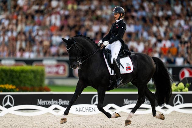 260815 Isabel Freese of Norway with horse Total Hope compete in the Dressage Grand Prix Freestyle during day 5 of the 2026 FEI World Championships on August 15, 2026 in Aachen. Photo: Emma Wallskog BILDBYRAN kod EW EW0684 ridsport equestrian rid-vm 2026 2026 fei world championships bbeng ridsport-vm dressage dressyr kur *** August 15, 2026: Isabel Freese of Norway, riding Total Hope, competes in the Dressage Grand Prix Freestyle on Day 5 of the 2026 FEI World Championships on August 15, 2026 in Aachen. Photo by Emma Wallskog. BILDBYRAN code EW EW0684 equestrian sports 2026 World Championships 2026 FEI World Championships BBENG equestrian sports World Championships dressage freestyle  Copyright: EMMAxWALLSKOG BB260815EW114