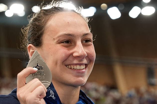 Anita Gastaldi silver medal Women s 200m Individual Medley Final from Italy at the Swimming European Aquatics Championships Paris 2026, Paris, August 15, 2026 .  Copyright: xGianxMattiaxD Alberto LaPressex