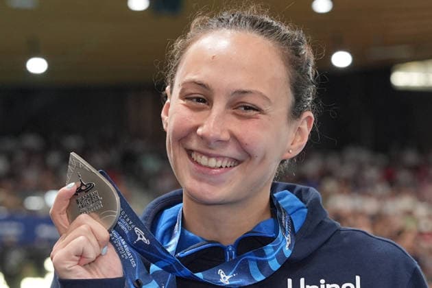 Anita Gastaldi silver medal Women s 200m Individual Medley Final from Italy at the Swimming European Aquatics Championships Paris 2026, Paris, August 15, 2026 .  Copyright: xGianxMattiaxD Alberto LaPressex
