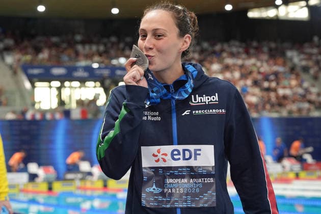 Anita Gastaldi silver medal Women s 200m Individual Medley Final from Italy at the Swimming European Aquatics Championships Paris 2026, Paris, August 15, 2026 .  Copyright: xGianxMattiaxD Alberto LaPressex