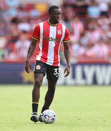 Michael Kayode of Brentford Brentford v Eintracht Frankfurt, Pre Season Friendly, Football, Gtech Community Stadium, London, UK - 15 Aug 2026London Gtech Community Stadium United Kingdom EDITORIAL USE ONLY No use with unauthorised audio, video, data, fixture lists, club league logos or live services. Online in-match use limited to 120 images, no video emulation. No use in betting, games or single club league player publications.  Copyright: xMichaelxZemanek Shutterstockx 17070130bv