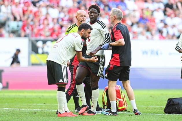 15.08.2026 Wroclaw, Poland. Manchester United, ManU take on AC Milan during the pre-season friendly match at Tarczynski Arena Wroclaw. --- Mecz towarzyski. Manchester United - AC Milan na Tarczynski Arena Wroclaw. Persons Shown: Kobbie Mainoo Fot. Antoni Dec Arena Akcji NEWSPIX.PL --- newspix.pl 