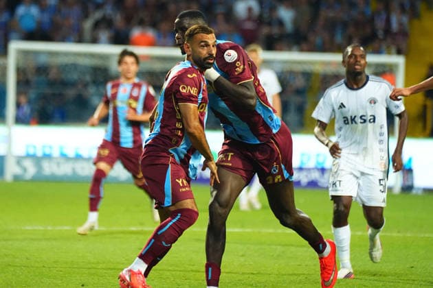 ISTANBUL, TURKEY - AUGUST 15: Mohamed Salah and Paul Onuachu of Trabzonspor during the Turkish Super League 2026 27 match between Kasimpasa SK and Trabzonspor at Recep Tayyip Erdogan Stadium on August 15, 2026 in Istanbul, Turkey. Istanbul Kasimpasa Turkey Copyright: xSeskimphotox Kasimpasa-Trabzonspor-1508 (129)