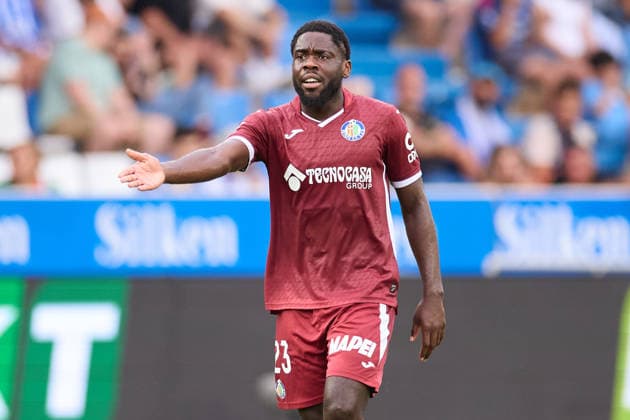 August 15, 2026, Vitoria, Alaba, Spain: Orel Johnson Mangala of Getafe CF reacts during the LaLiga EA Sports match between Deportivo Alaves and Getafe CF at Mendizorrotza on August 15, 2026, in Vitoria, Spain. Vitoria Spain - ZUMAa181 20260815_zaa_a181_013 Copyright: xRicardoxLarreinax