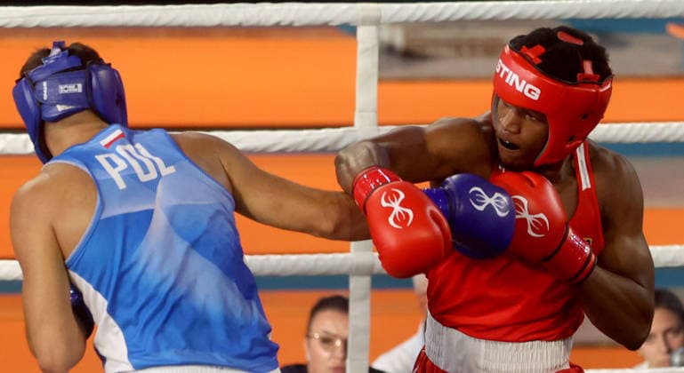 15.08.2026 Loznica(Serbia) European Junior U19 boxing championship Man s -90kg Junior Yoan Hernandez (R) Germany :