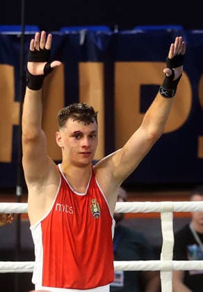 15.08.2026 Loznica Evropsko prvenstvo za juniore u boksu U19 European Junior U19 boxing championship Muskarci Man s -90kg Vuk Milenkovic Srbija Serbia :