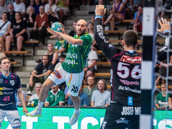 Marcel Schiller (Frisch Auf Goeppingen, 24) von aussen, Frisch Auf Goeppingen vs. HC Kriens-Luzern, Handball, Players Night, Herren, Spielzeit 2026 2027, 15.08.2026, Frisch Auf Goeppingen vs. HC Kriens-Luzern, Handball, Players Night, Herren, Spielzeit 2026 2027, 15.08.2026 Goeppingen *** Marcel Schiller, Frisch Auf Goeppingen, No. 24 (wing), Frisch Auf Goeppingen vs. HC Kriens Lucerne, Handball, Players Night, Men s, 2026–2027 Season, August 15, 2026, Frisch Auf Goeppingen vs. HC Kriens Lucerne, Handball, Players Night, Men, 2026–2027 Season, August 15, 2026, Goeppingen Copyright: xEibner-Pressefoto MichaelxSchmidx EP_MST