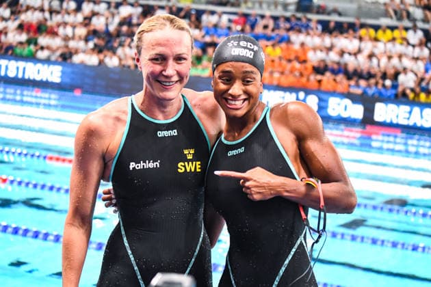 NATATION : Championnat d europe de natation 2026 - PARIS - 15 08 2026 Sara Curtis (ITA) Sarah Sjostrom (SWE) Saint DenisFrance  Copyright: xBaptistexAutissierx