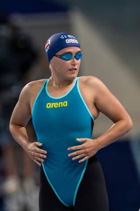 SWIMMING - EAC 2026 PARIS,FRANCE,15.AUG.26 - SWIMMING - European Aquatics Championships Paris 2026, 50m freestyle, women. Image shows Janina Falk (AUT).  GEPAxpictures xPhilippxBrem