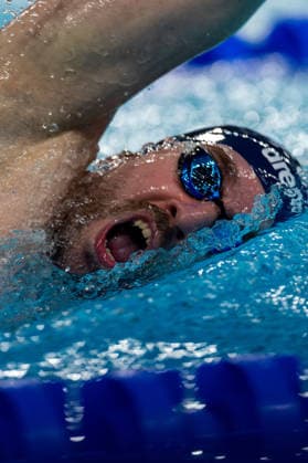 SWIMMING - EAC 2026 PARIS,FRANCE,15.AUG.26 - SWIMMING - European Aquatics Championships Paris 2026, 100m freestyle, men. Image shows Andreas Onea (AUT).  GEPAxpictures xPhilippxBrem