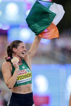 2026 European Athletics Championships, Alexander Stadium, Birmingham, England 15 8 2026 Women™s Heptathlon - 800m Ireland™s Kate O™Connor celebrates after winning gold Kate O™Connor celebrates after winning gold 15 8 2026  Copyright: xx 0S9A7207