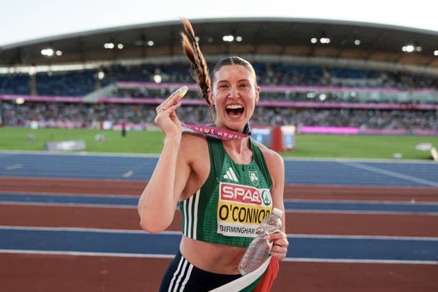 2026 European Athletics Championships, Alexander Stadium, Birmingham, England 15 8 2026 Women™s Heptathlon - 800m Ireland™s Kate O™Connor celebrates after winning gold Kate O™Connor celebrates after winning gold 15 8 2026  Copyright: xx MT2_5498