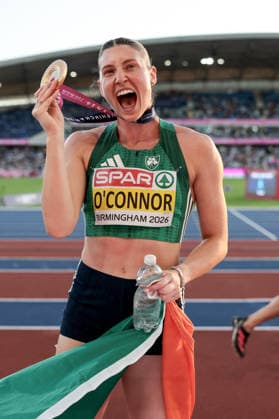 2026 European Athletics Championships, Alexander Stadium, Birmingham, England 15 8 2026 Women™s Heptathlon - 800m Ireland™s Kate O™Connor celebrates after winning gold Kate O™Connor celebrates after winning gold 15 8 2026  Copyright: xx MT2_5499