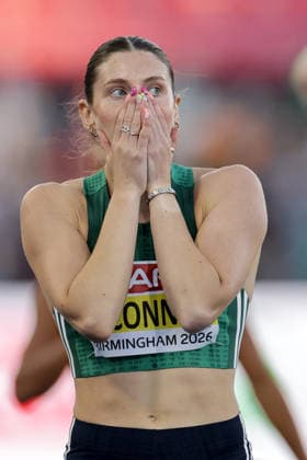2026 European Athletics Championships, Alexander Stadium, Birmingham, England 15 8 2026 Women™s Heptathlon - 800m Ireland™s Kate O™Connor celebrates after winning gold Kate O™Connor celebrates after winning gold 15 8 2026  Copyright: xx 0S9A7281